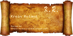 Krein Roland névjegykártya